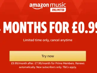 Get 4 months of Amazon Music Unlimited for £/€/$0.99