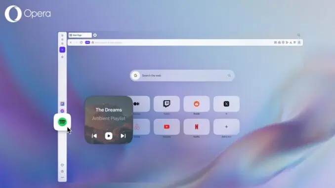 Spotify becomes default streaming service in Opera browser